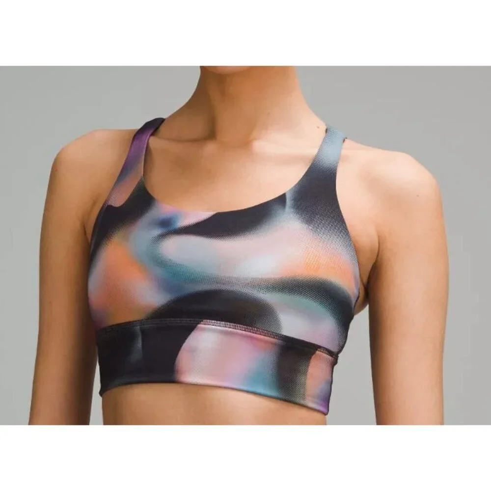 Lululemon Energy Longline Bra Size 4 Strappy Back DMTM Unique Color - Picture 2 of 15
